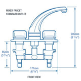 Whale RT2210 Elegance Mixer Faucet Tap (Hot and Cold) 1/2" Threaded - White