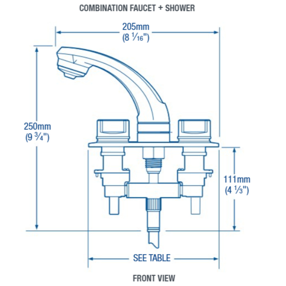 Whale Elegance Faucet Mixer Tap & Shower Combo RT2500 White for Carvan Motorhome Boats