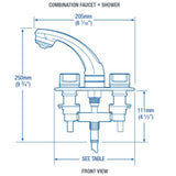 Whale Elegance Faucet Mixer Tap & Shower Combo RT2500 White for Carvan Motorhome Boats