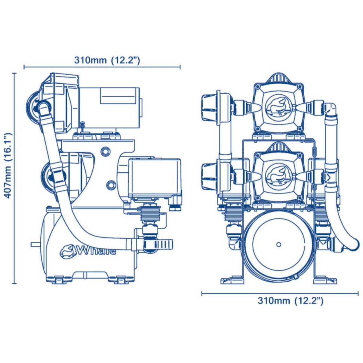 Whale UF3625B Double Stack Freshwater Pump Kit (24V / 32 LPM / 45 PSI)