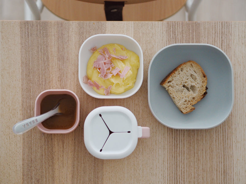 Béaba Set of 3 Silicone Bowls (Velvet grey/Cotton/Dusty rose)
