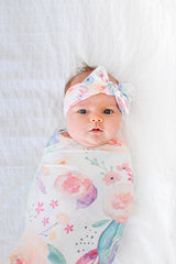 Copper Pearl Knitted Swaddle Blanket Bloom