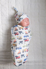 Copper Pearl Top Knot Hat Diesel 0-4m