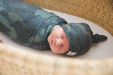 Copper Pearl Top Knot Hat Hunter 0-4m