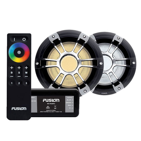 Fusion 6.5" LED Speakers 230W Sports Chrome with FREE Lighting Control Module & Remote Control - PROTEUS MARINE STORE