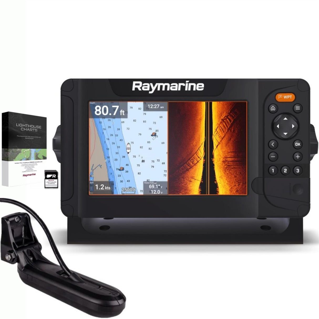 Raymarine Element 7HV 7" Marine Chartplotter with HV100+ Transducer & Western Europe Lighthouse Chart