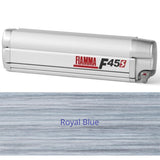 Fiamma F45S 425cm Awning Roll Out Sun Polar White Case, Royal Blue Fabric