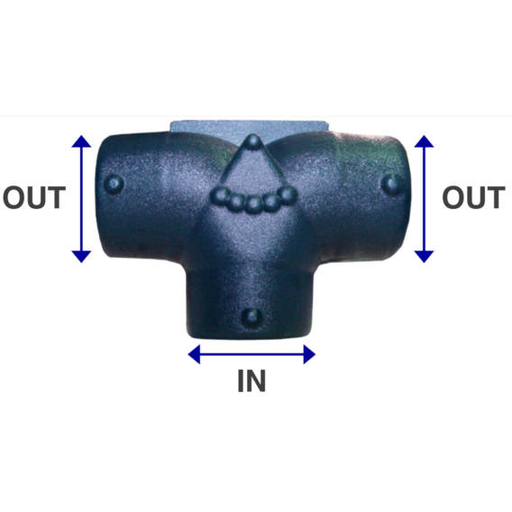 Divider T, 100 mm (4") Inlet - 100/100 (4",4") Outlets