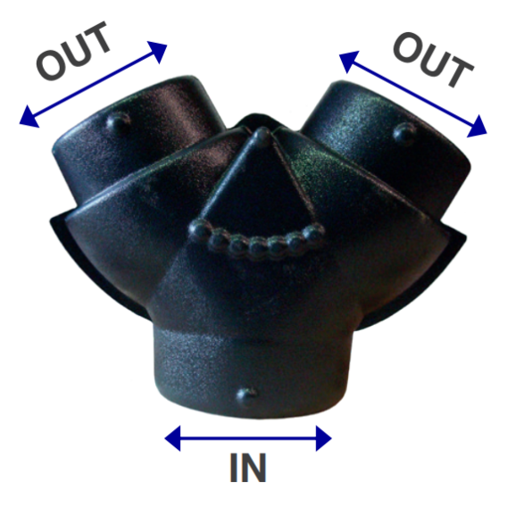 Divider Y, 100 mm (4") Inlet - 100/100 (4",4") Outlets