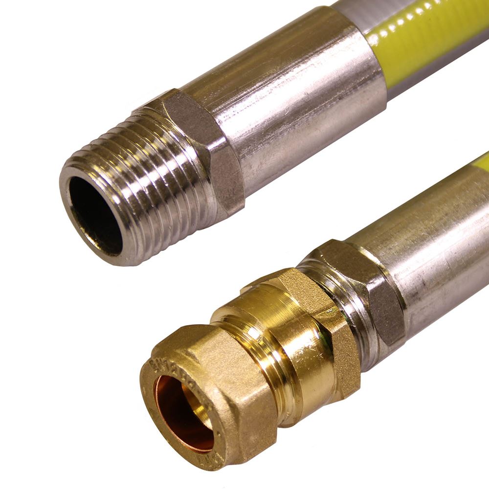 Clessinox Stainless Meter Box Hose 1.2 Metre 1/2" x 15mm