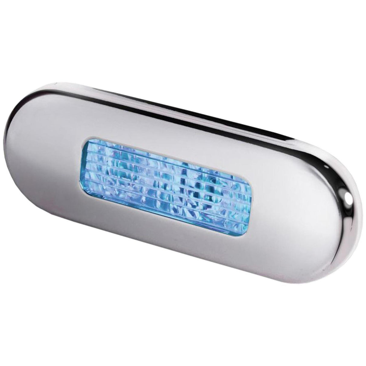 Hella Oblong LED Courtesy Light with Stainless Steel Rim (Blue)