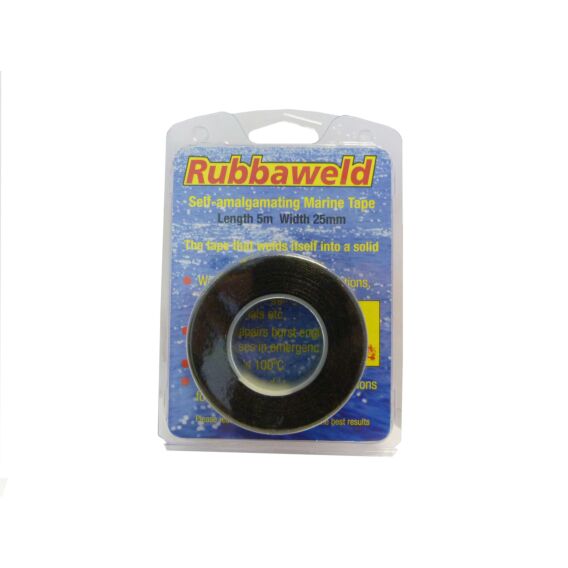 Black 5m X 25mm Rubbaweld Self Amalgamating Marine Tape