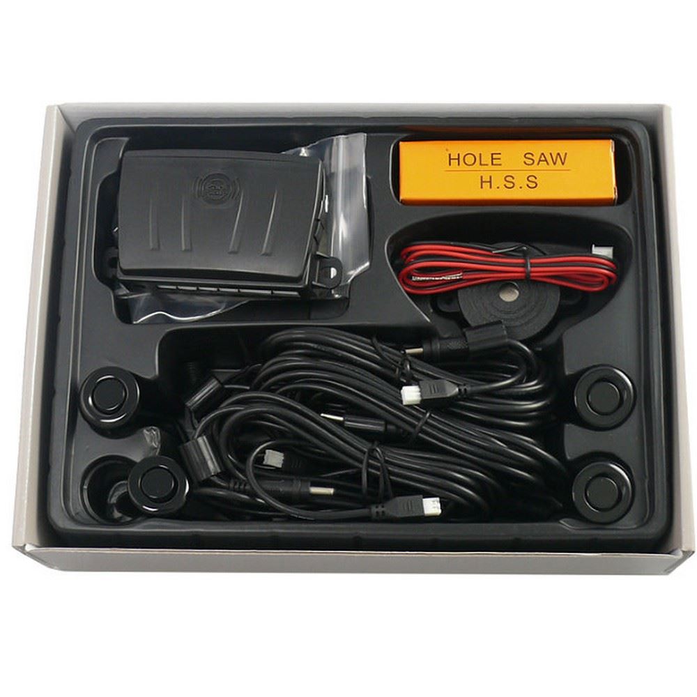 Park Safe 4 Eye Reverse Sensor Kit Matt Black with Adjustable Collars