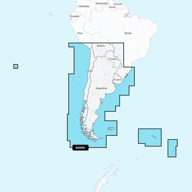 Garmin Navionics Vision+ Chart: SA005L - Chile, Argentina & Easter Isl - PROTEUS MARINE STORE