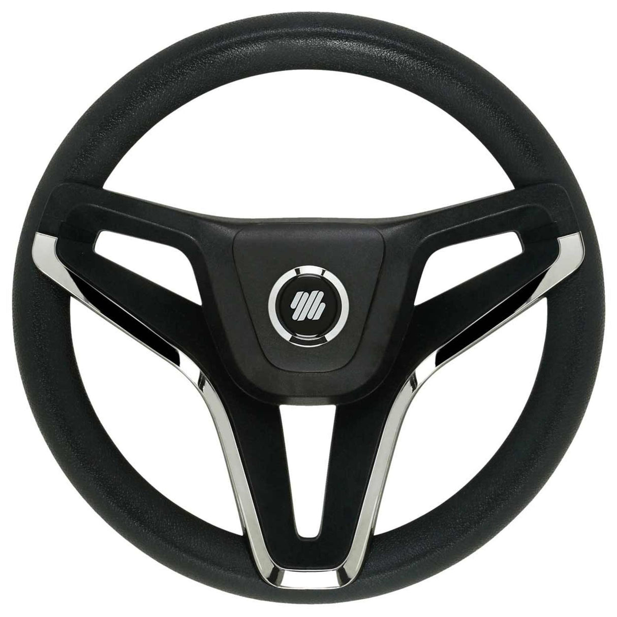 Ultraflex V99 Portofino 3-Spoke Boat Marine Steering Wheel Soft Grip - 350mm / Hub - Black & Chrome