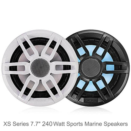 Fusion XS-FL77SPGW 7.7" RGB LED Marine Speakers 240W - Sports Grey - PROTEUS MARINE STORE