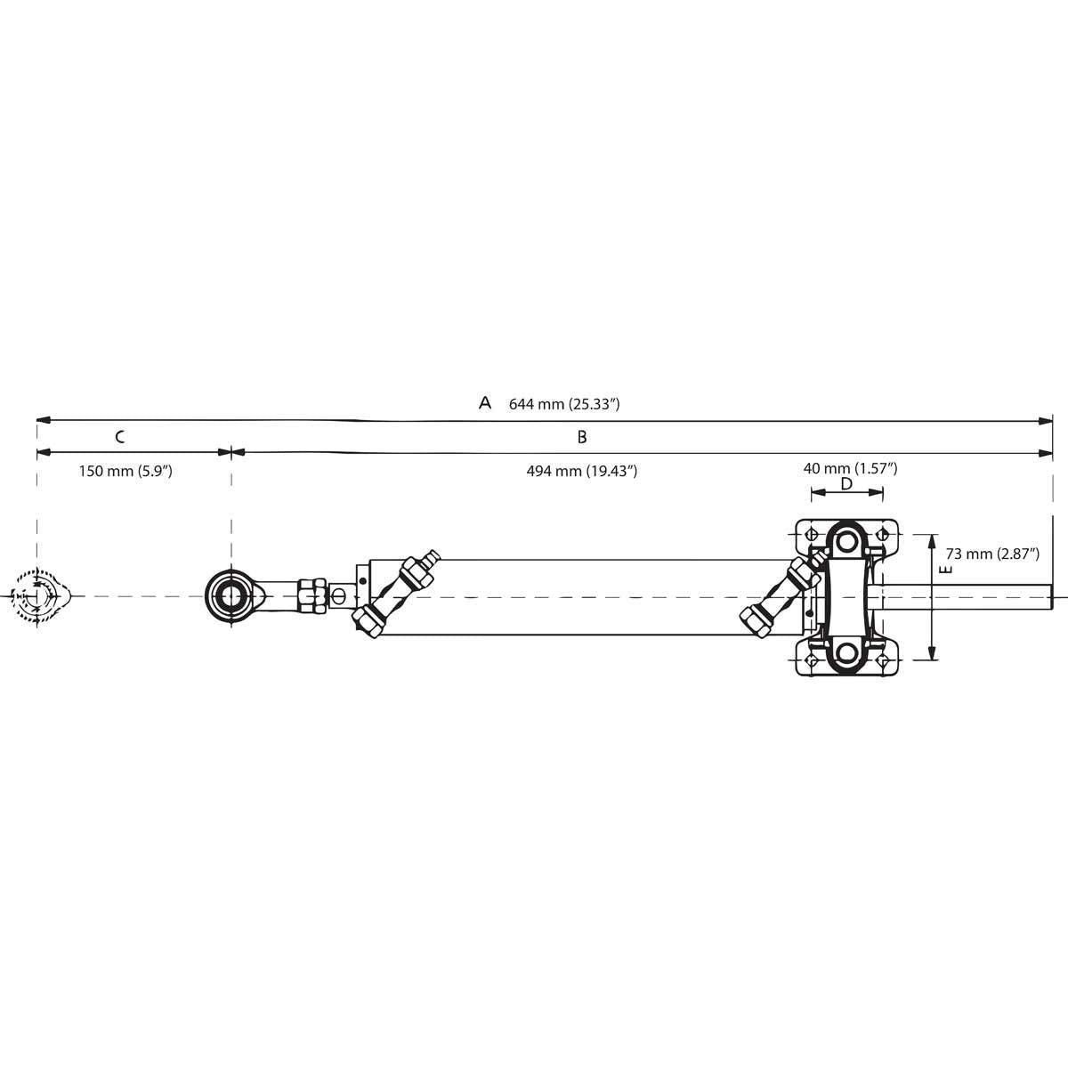 Ultraflex UC69-I Inboard Hydraulic Steering Cylinder 69cc