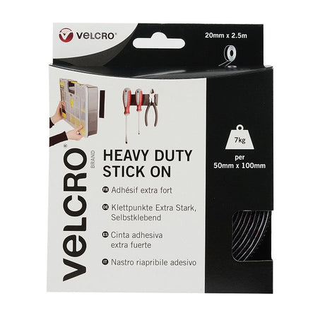 Velcro Heavy Duty Stick On Black 50mm x 2.5m - PROTEUS MARINE STORE