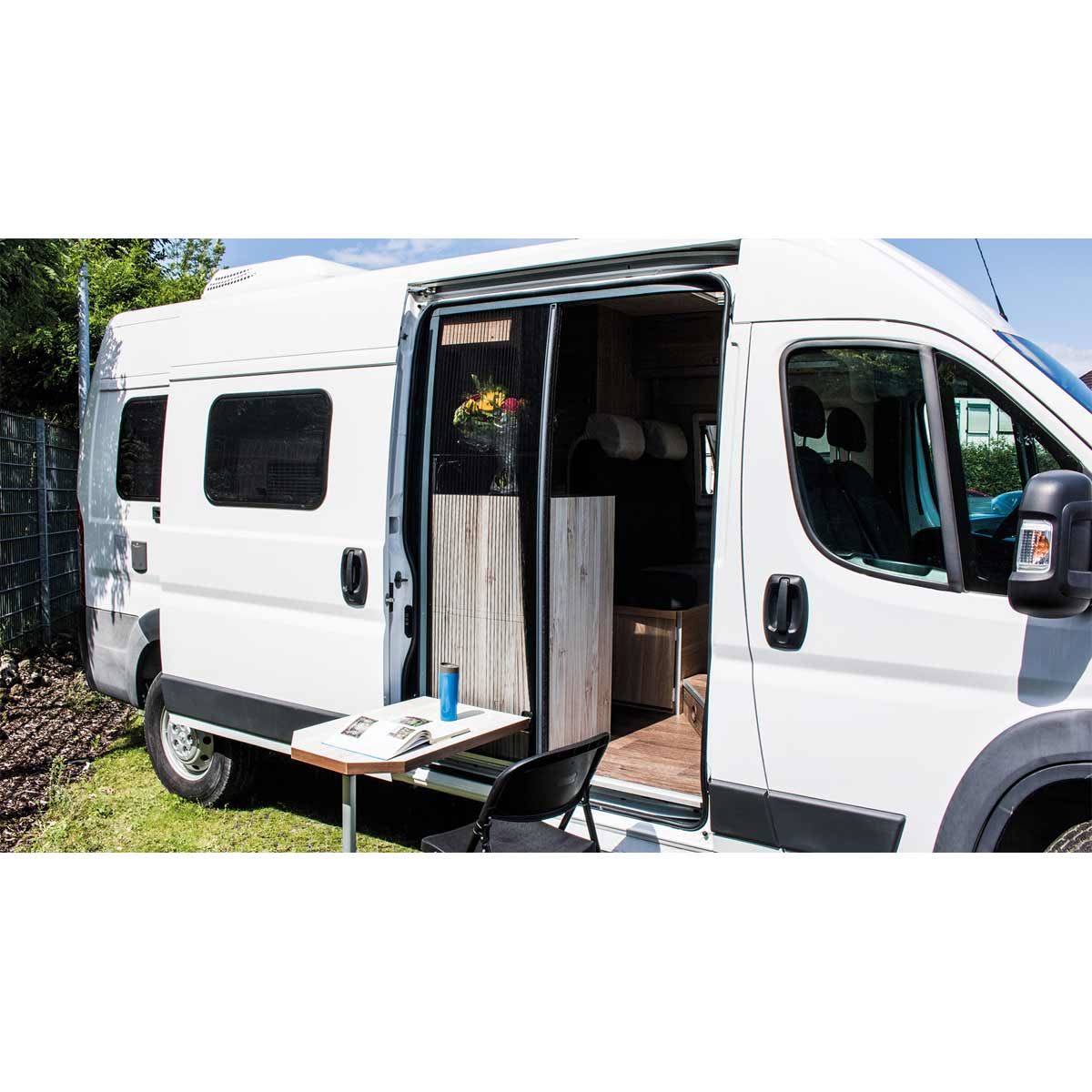 REMIcare Van Flyscreen Door 171 x 125cm (with Table Rail) for Fiat Ducato Panel Vans