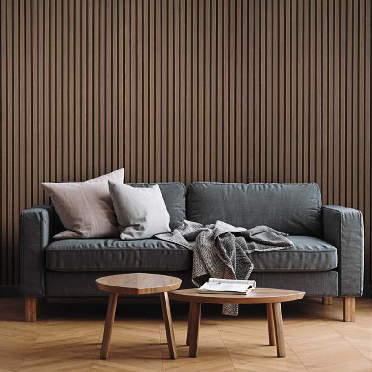 Fuse Acoustic Wooden Wall Panel Smoked Oak 2400mm(H) x 600mm(W)