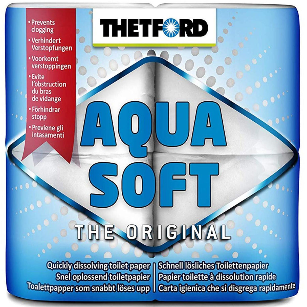 Thetford Aqua Soft 4 Pack Toilet Paper Tissue Roll Porta Potti Chemical Toilets Caravan Boats