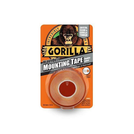Gorilla Heavy Duty Mounting Tape Clear 25mm x 1.5m - PROTEUS MARINE STORE