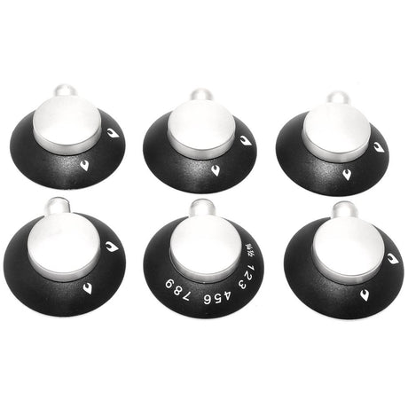 Thetford Enigma Oven, Grill-Hob Control Knob Kit Black & Satin SSPA0903.SA