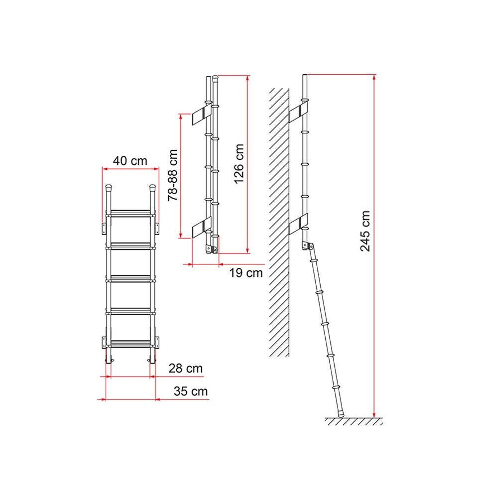 Fiamma Deluxe 5D Folding Ladder (35cm Wide)