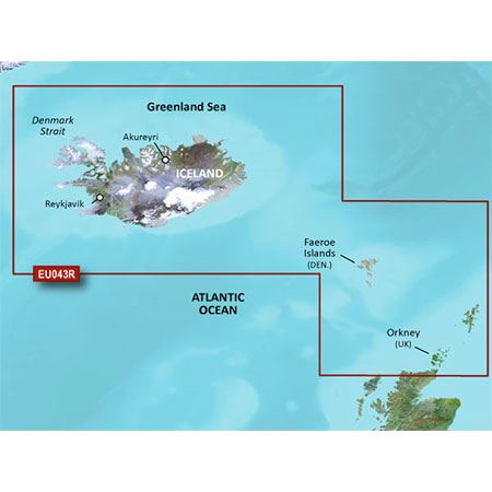 Garmin BlueChart G3 Vision Regular Area - VEU043R Iceland to Orkney - PROTEUS MARINE STORE