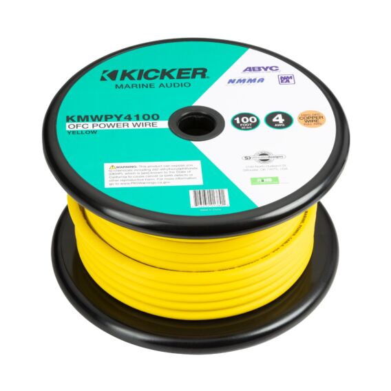 Marine 4AWG Yellow Power Cable - 100ft