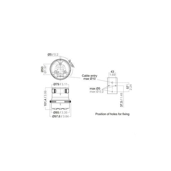 Aqua Signal Series 34 LED-12/24V MASTHEAD