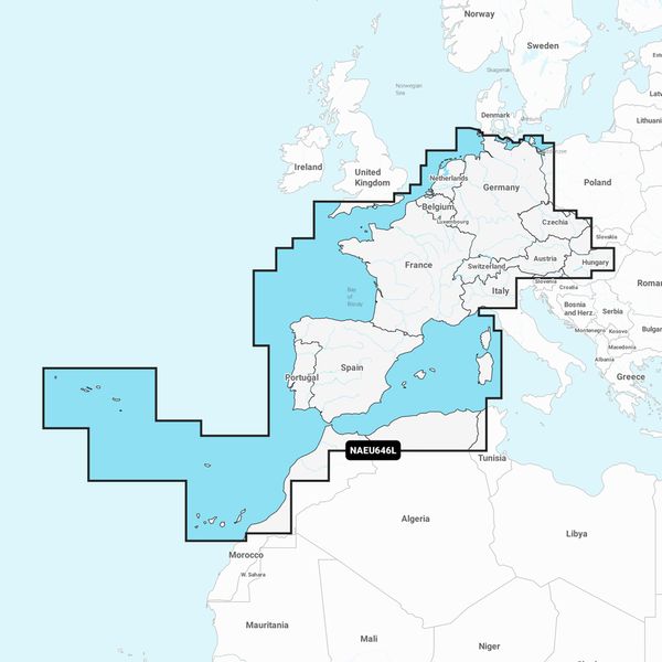 Navionics + NAEU646L Europe, Central & West - Large - PROTEUS MARINE STORE