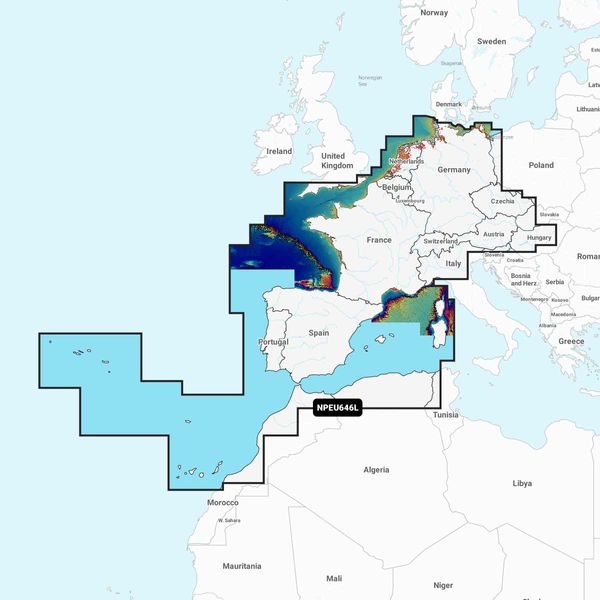 Navionics Platinum + NPEU646L Europe, Central & West - Large - PROTEUS MARINE STORE