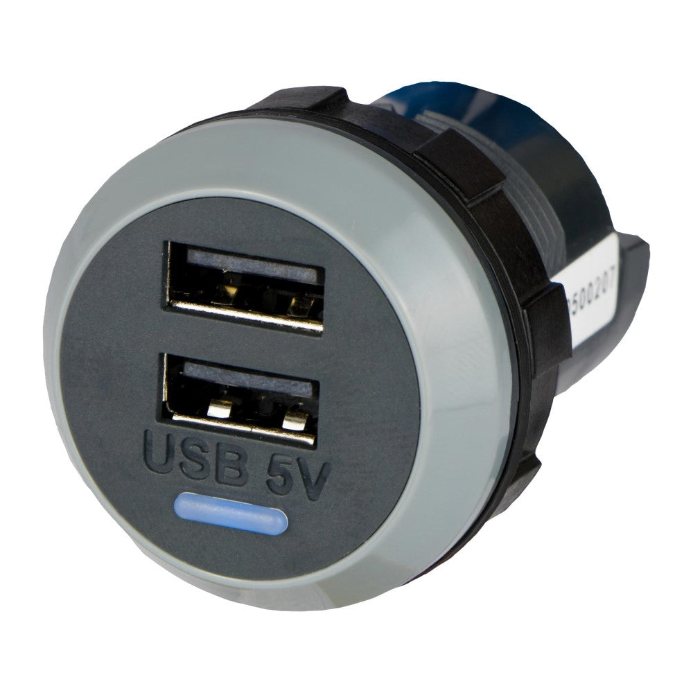 Alfatronix IP65 Powerverter Double USB Outlet - Rear Fit - 2 x 1.5A - PROTEUS MARINE STORE
