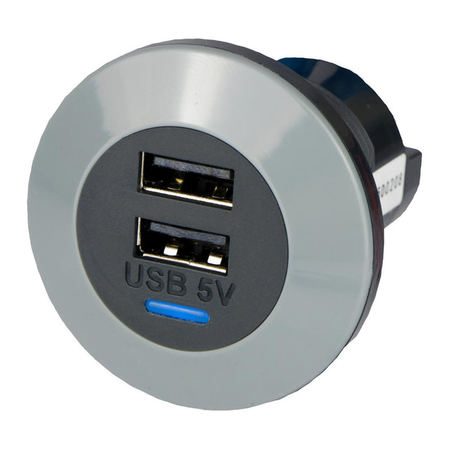 Alfatronix IP65 Powerverter Double USB Outlet - Front Fit - 2 x 1.5A - PROTEUS MARINE STORE