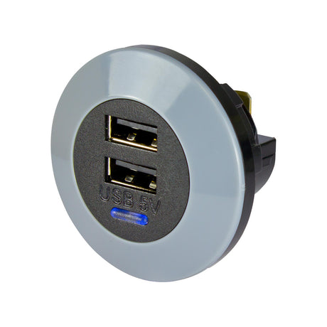 Alfatronix Powerverter Double USB Power Outlet - Front Fit - 2 x 1.5A - PROTEUS MARINE STORE