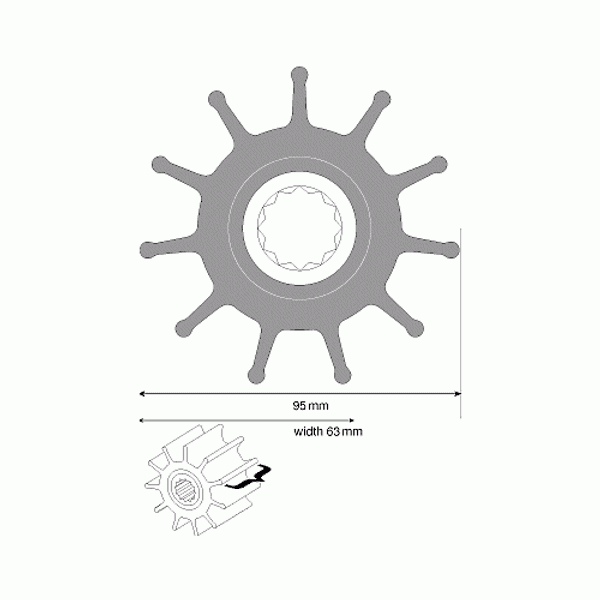 Johnson 09-819B Impeller Kit for F8 & Volvo Penta Pumps (Neoprene) - PROTEUS MARINE STORE