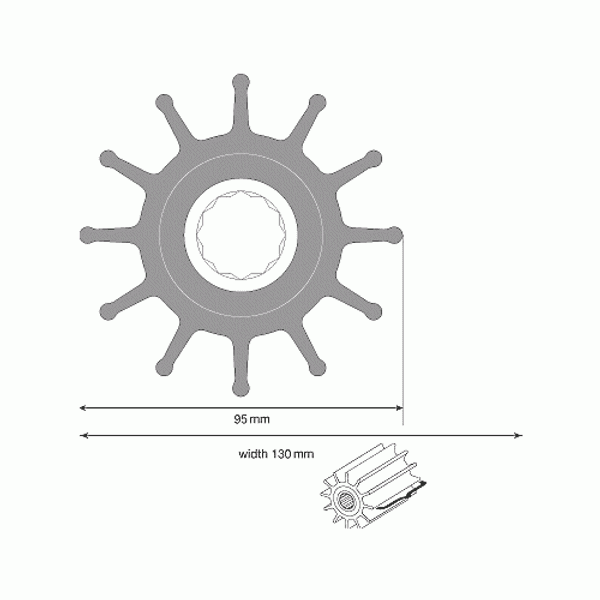 Johnson 09-820B Impeller Kit for F95 and MAN Pumps (Neoprene) - PROTEUS MARINE STORE