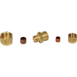 AG Brass Straight Coupling 1/4" x 3/16" - PROTEUS MARINE STORE