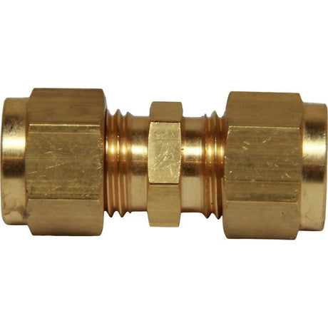 AG Brass Straight Coupling 1/4" x 1/4" - PROTEUS MARINE STORE