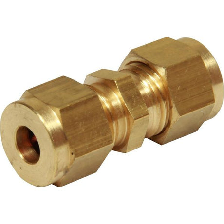 AG Brass Straight Coupling 1/4" x 1/4" - PROTEUS MARINE STORE
