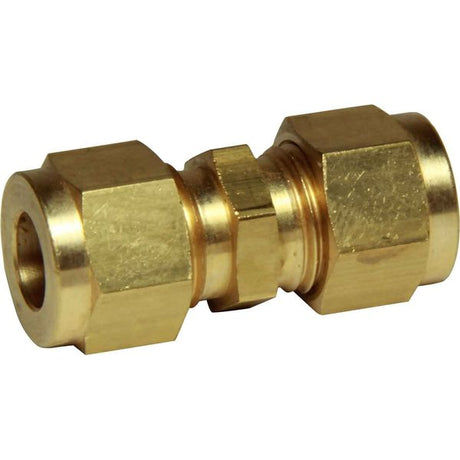AG Brass Straight Coupling 5/16" x 5/16" Packaged - PROTEUS MARINE STORE