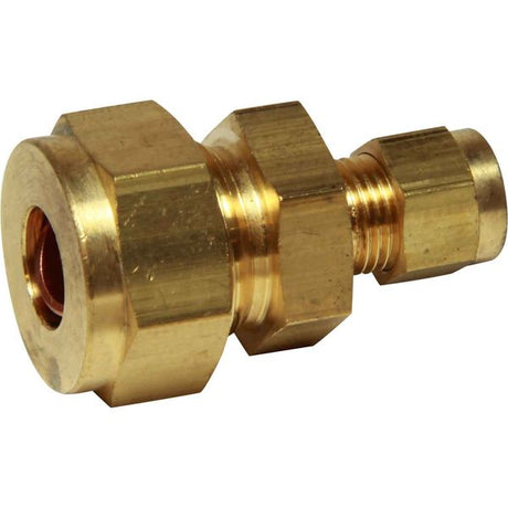 AG Brass Straight Coupling 3/8" x 3/16" - PROTEUS MARINE STORE
