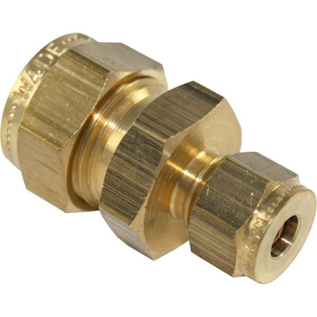 AG Brass Straight Coupling 1/2" x 1/4" - PROTEUS MARINE STORE