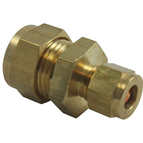 AG Brass Straight Coupling 1/2" x 5/16" - PROTEUS MARINE STORE