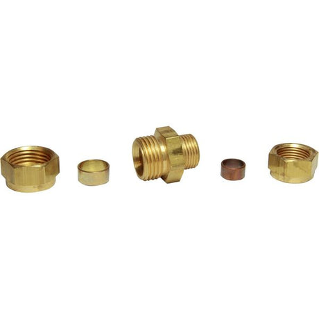 AG Brass Straight Coupling 1/2" x 3/8" - PROTEUS MARINE STORE