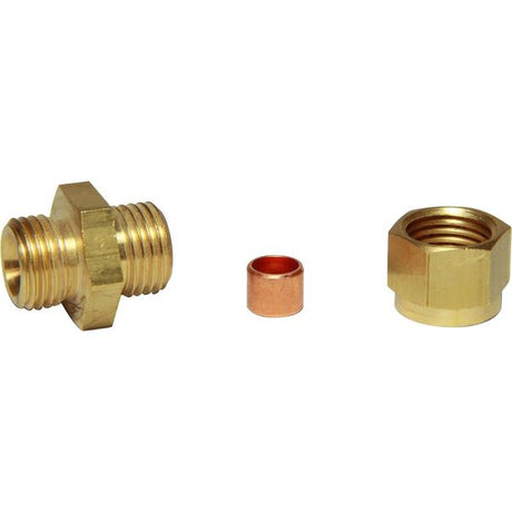 AG Brass Male Stud Coupling 1/4" x 1/4" BSP - PROTEUS MARINE STORE
