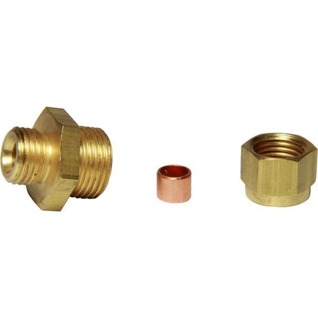 AG Brass Male Stud Coupling 1/4" x 3/8" BSP - PROTEUS MARINE STORE