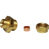 AG Brass Male Stud Coupling 3/8" x 1/2" BSP - PROTEUS MARINE STORE