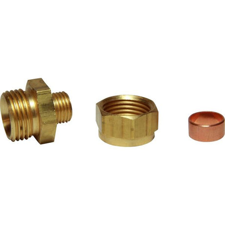 AG Brass Male Stud Coupling 1/2" x 1/4" BSP - PROTEUS MARINE STORE